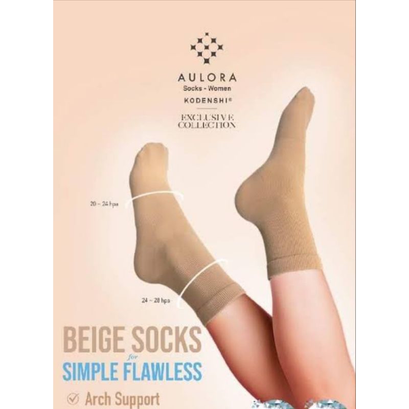 Aulora socks kaos kaki beige kesehatan