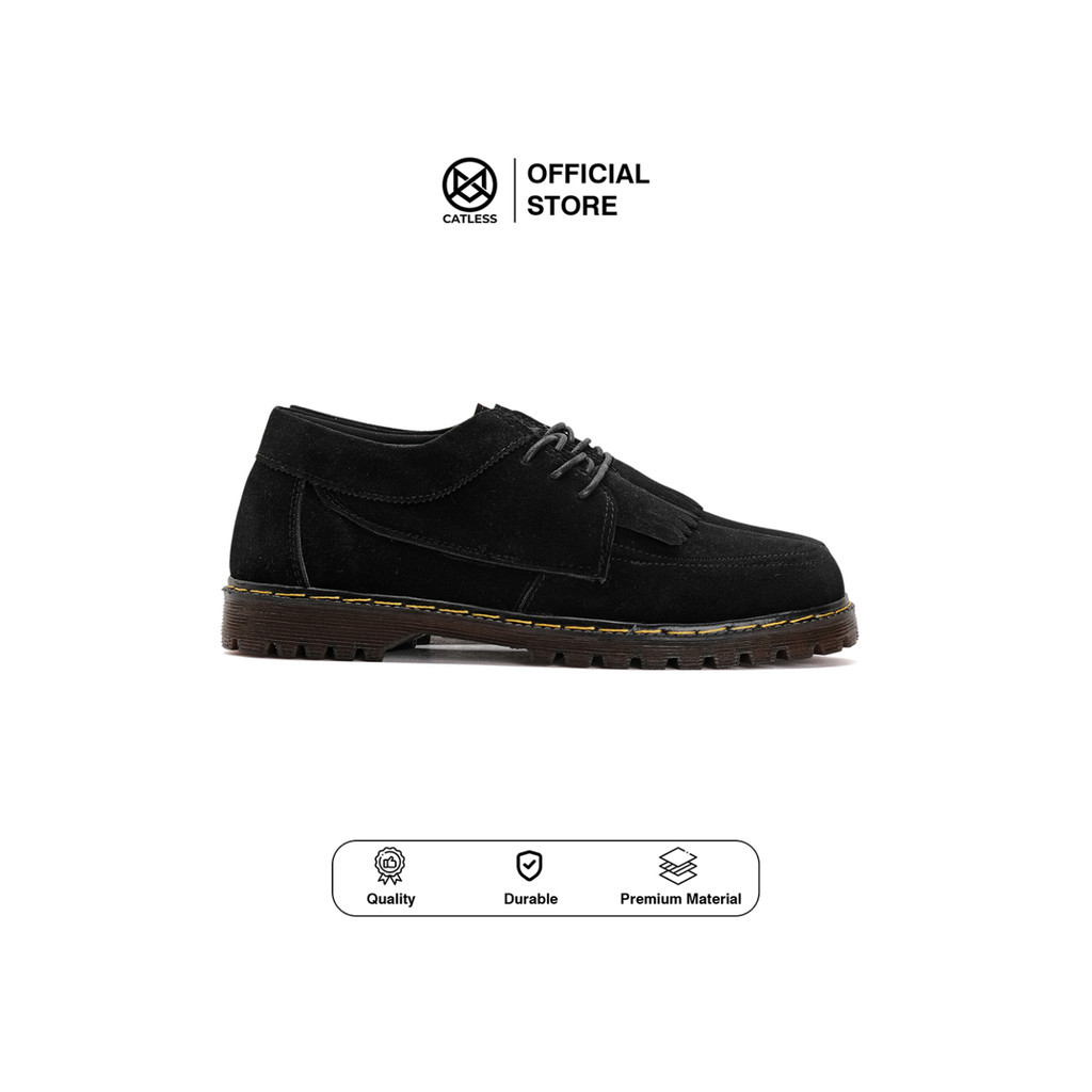 Sepatu Catless Hamburg suede Black - Sepatu Pria Loafers Boots Suede