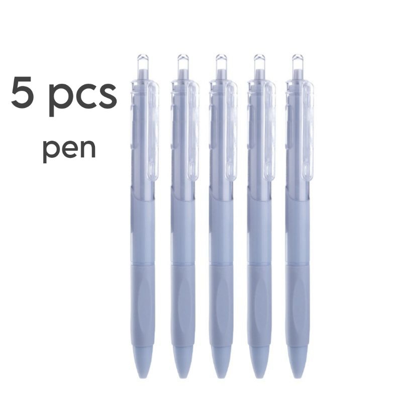 

5pcs pulpen estetik minimalis | Pulpen tekan minimal 0.5mm