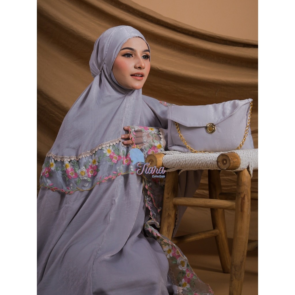 MUKENA TIARA - Mukena Dewasa Silk Renda Bordir Mewah