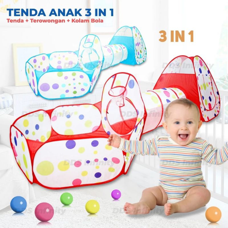 Tenda Anak Terowongan Keranjang Bola Mandi