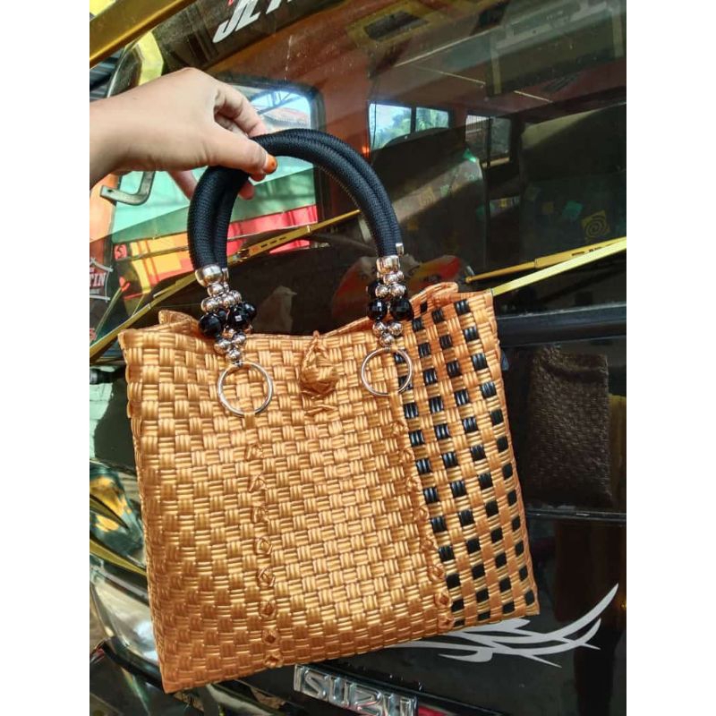 Tas Jali Tali Kur/Mutiara kapasitas 4-5kg /Tas Anyaman Tali kur