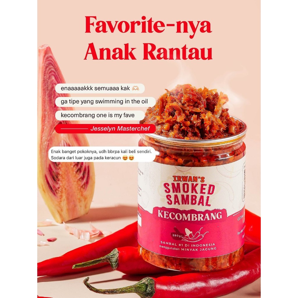 

HG Irwan's Smoked Sambal - Sambal Kecombrang Homemade Sehat Dengan Aroma Asap