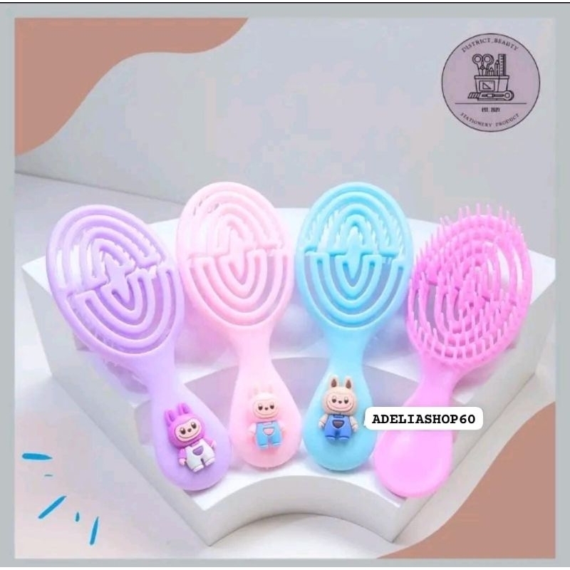 SISIR LABUBU RESIN ANAK RAMBUT LURUS KERITING | SISIR RESIN LUCU UNIK