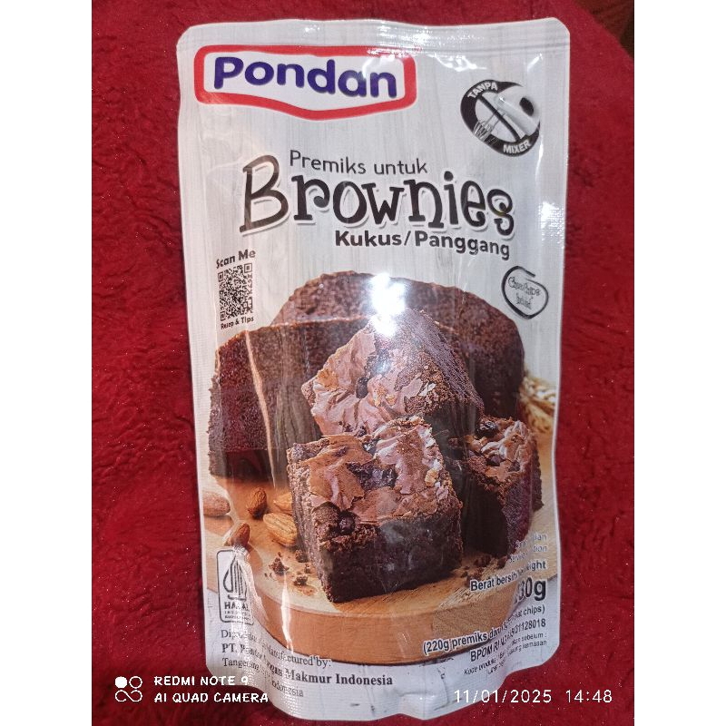 

Pondan Brownies Kukus/Panggang