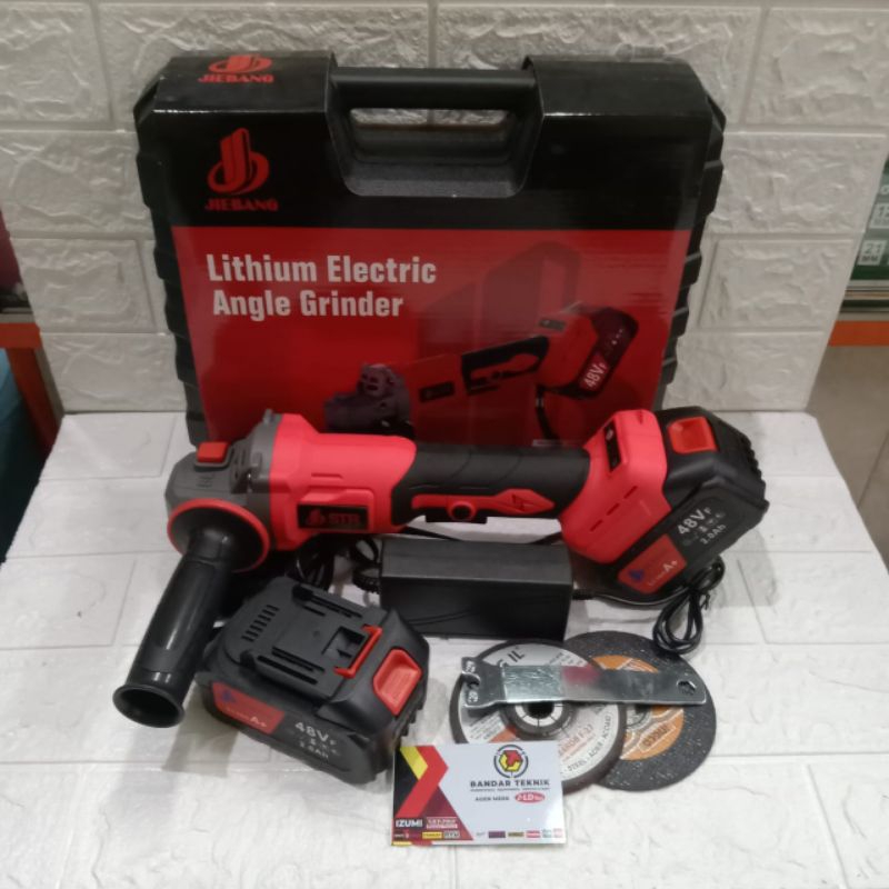 Gerinda Baterai STR / Jiebang Cordless Angle Grinder 21V Max