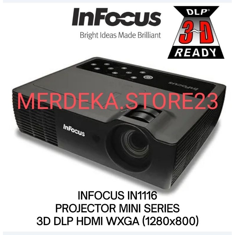 Proyektor INFOCUS IN-1116 Portable Mini Series Projector 3D DLP WXGA (1280x800) HDMI Brightness