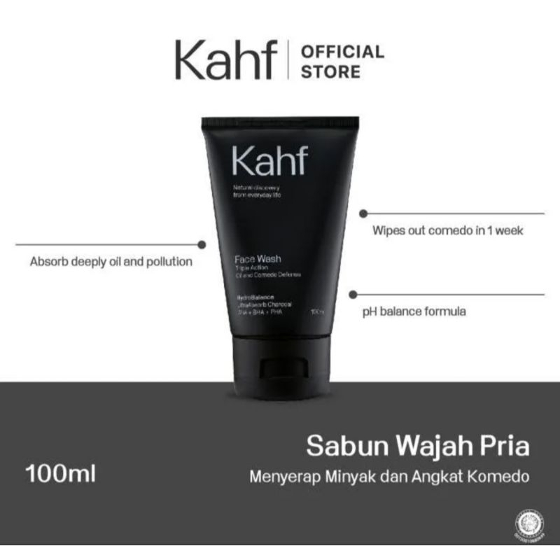KAHF FACE WASH TRIPLE ACTION OIL & KOMEDO DEFENSE 100ML