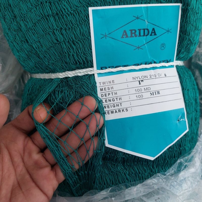 jaring nilon arida 1 in d6 100x100 hijau