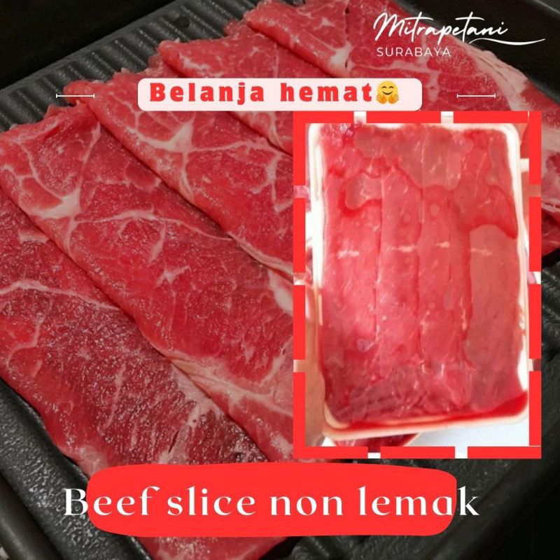 

sirloin beef, Beef slice non lemak, daging slice non lemak