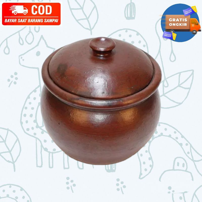 KENDIL TANAH LIAT D 20 CM | KENDIL GERABAH | KENDIL BUBUR SAYUR