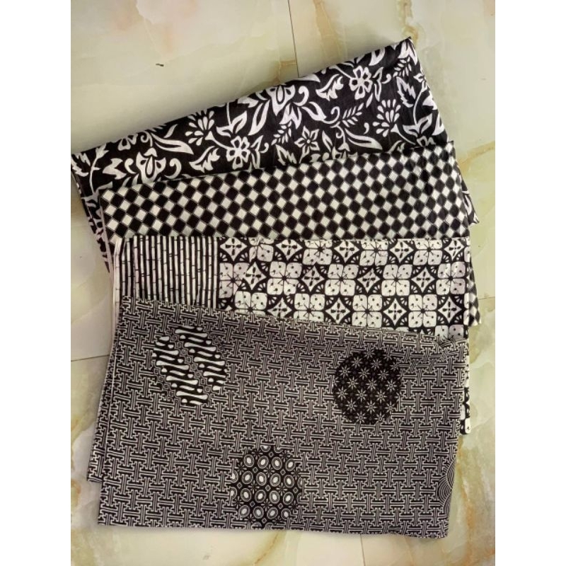 KAIN BATIK PRINT PREMIUM HITAM PUTIH, KAIN BATIK MONOKROM, JARIT KEBAYA VINTAGE