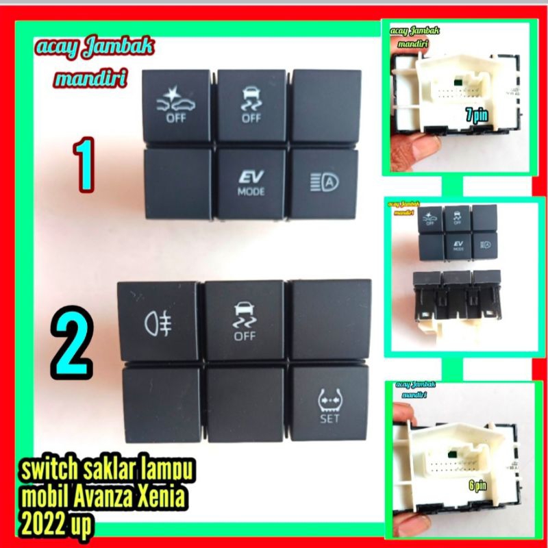 switch saklar lampu pada dasboard mobil Toyota Avanza 2022