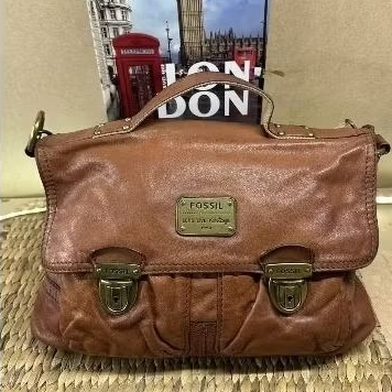 tas FOSSILL Jenner Leather Messenger Bag Preloved