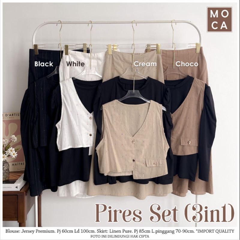 Pires Set Setelan Oneset Jumbo Allsize Premium Knit Uniqlo Original Ori Moca Berlabel