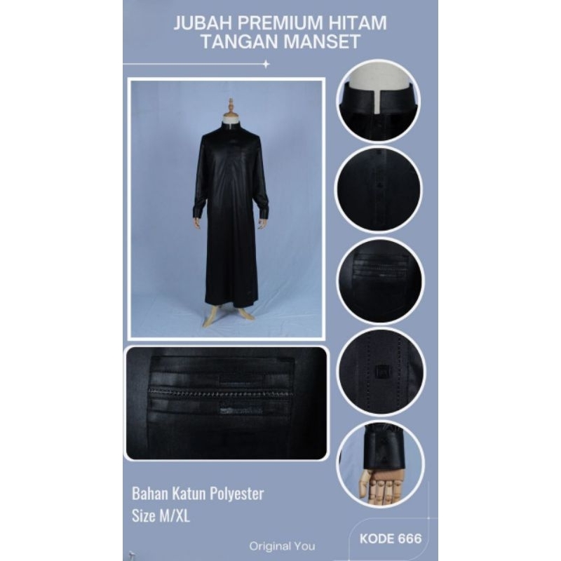 Jubah Benzema Polyester Hitam