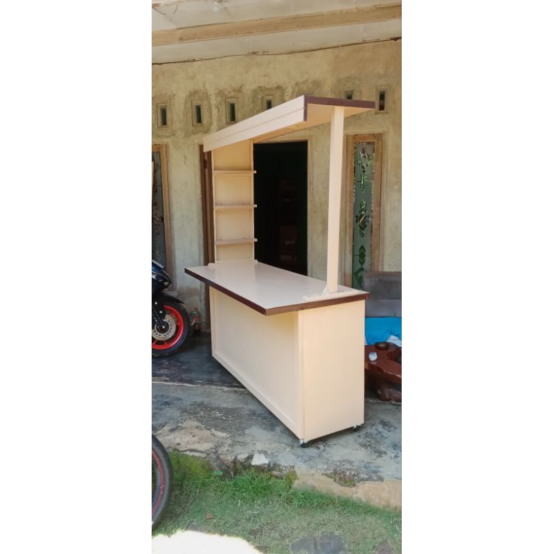 120x60x175cm booth lipat portable/ booth es minuman/ booth angkringan/ Booth kayu/ meja lipat jualan