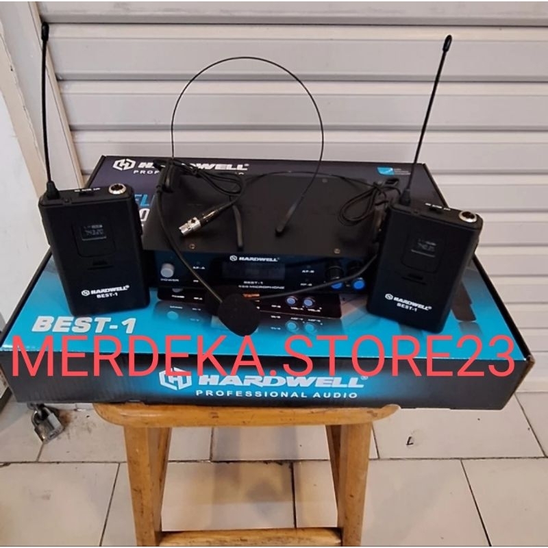 NEW HARDWELL BEST 1 | HARDWELL BEST1 Mic Wireless Headset Bando dan Clip-On Lidi - ORIGINAL BEST QUA