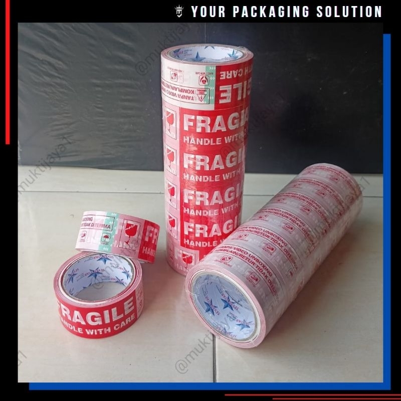 

1 SLOP (6 ROLL) LAKBAN UNBOXING MERAH PUTIH STAR 45