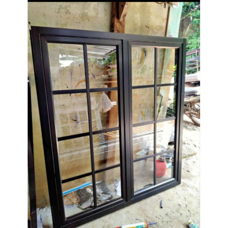 KUSEN JENDELA ALUMINIUM ORNAMEN GANDENG UKURAN T 150x L120CM SUDAH KOMPLIT