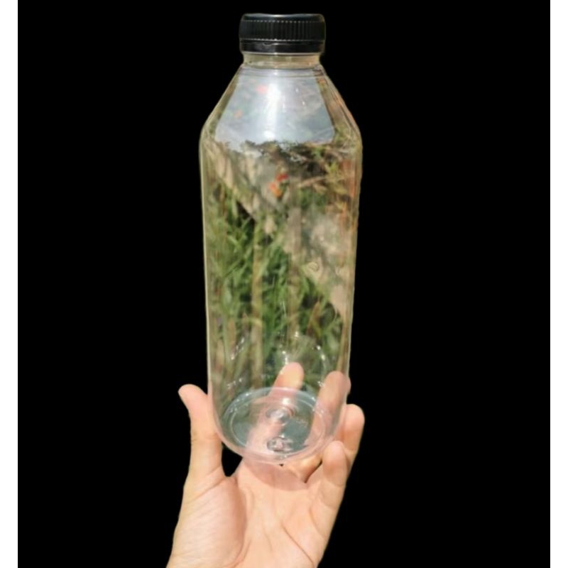 botol plastik kale 1 liter tutup hitam / putih