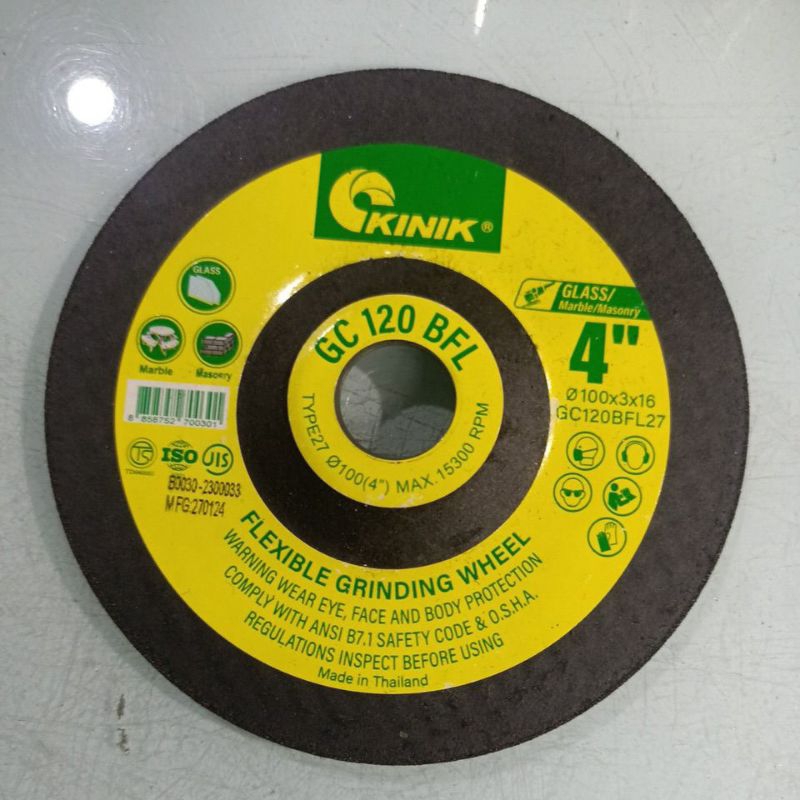 KINIK 4" Batu Gerinda Flexible GC 60, 80, 120 Penghalus Granit Marmer. Harga untuk per 1pcs