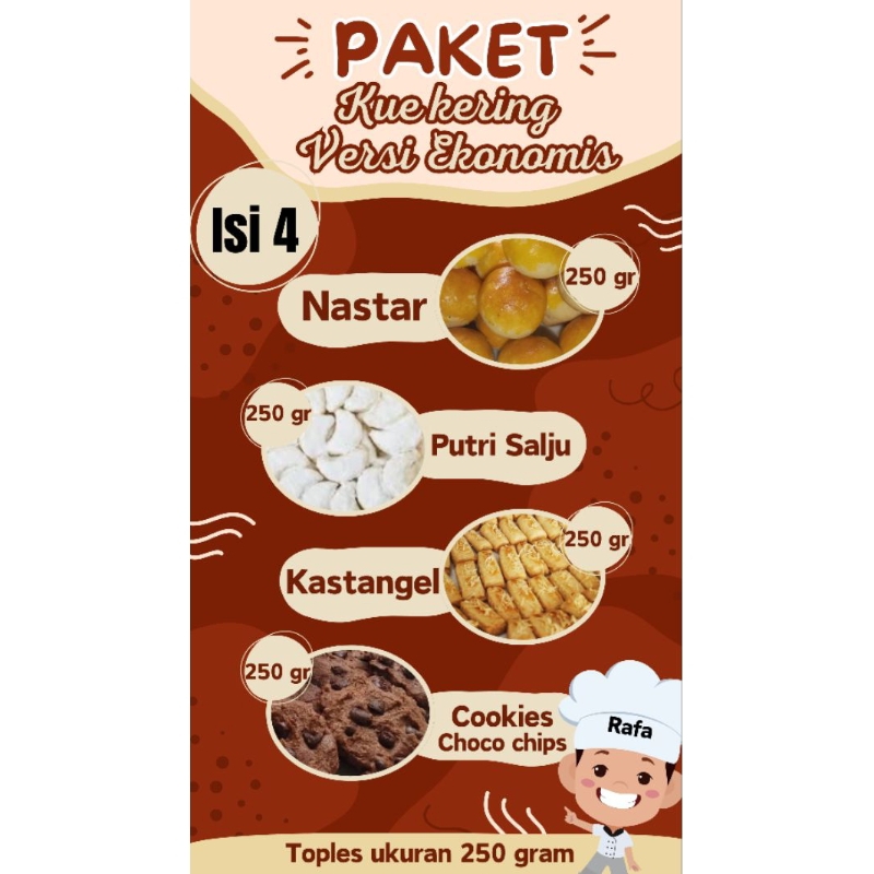 

PALING LARIS (Promo) Best deal! Paket hampers kue kering lebaran versi Ekonomis (Ukuran toples 250gr)