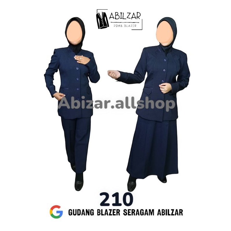 STELAN BAJU BLAZER SERAGAM DINAS PEMDA PNS GURU PDH WARNA NAVY/ BIRU DONGKER KODE 210