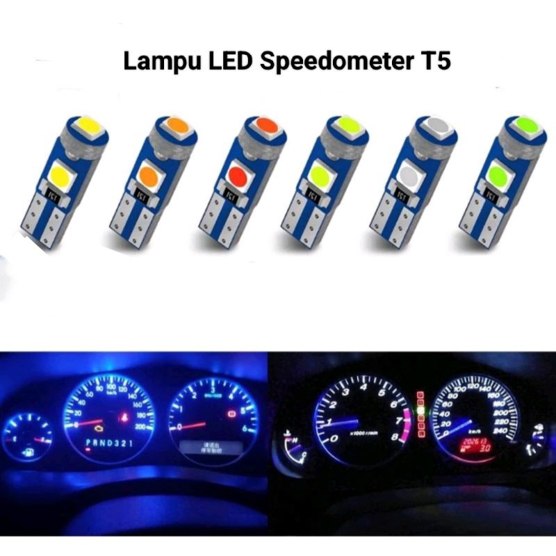 Lampu LED T5 3 Titik Mata Speedometer Motor Mobil 12 Volt Lampu LED Speedometer Indikator t5 ( T5 LE