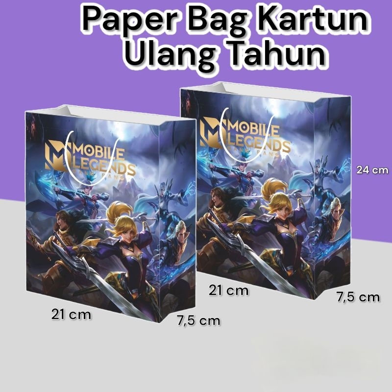 

Paper Bag Mobile Legend Isi 12 Pcs (Bisa custom gambar/nama toko)