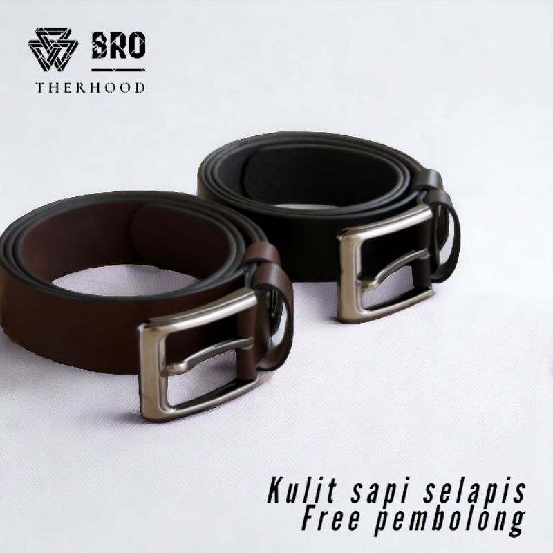 ikat pinggang gesper kulit sapi asli satu lapis tanpa jahitan GB01