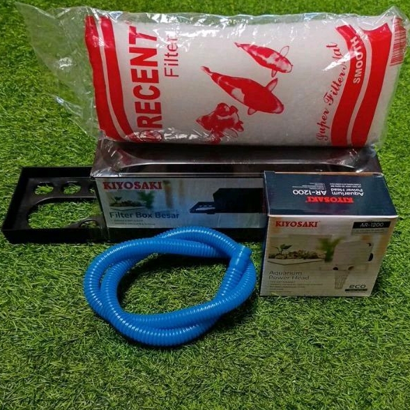 Filter Box komplit Kyosaki 1200 selang kapas box filter aquarium