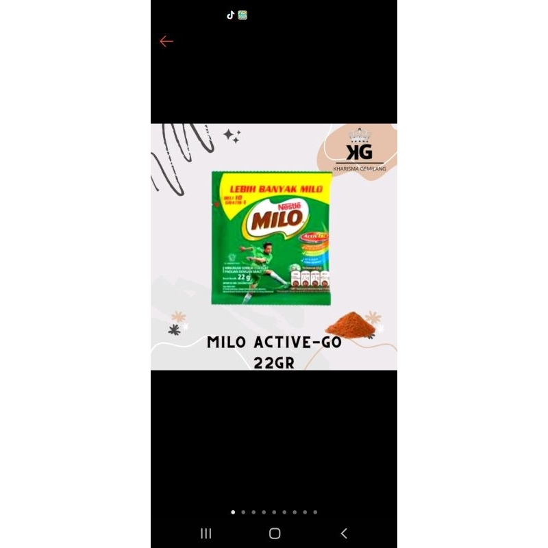 

Milo.Milo 22gr 1 pcs Active Go minuman susu cokelat serbuk sachet