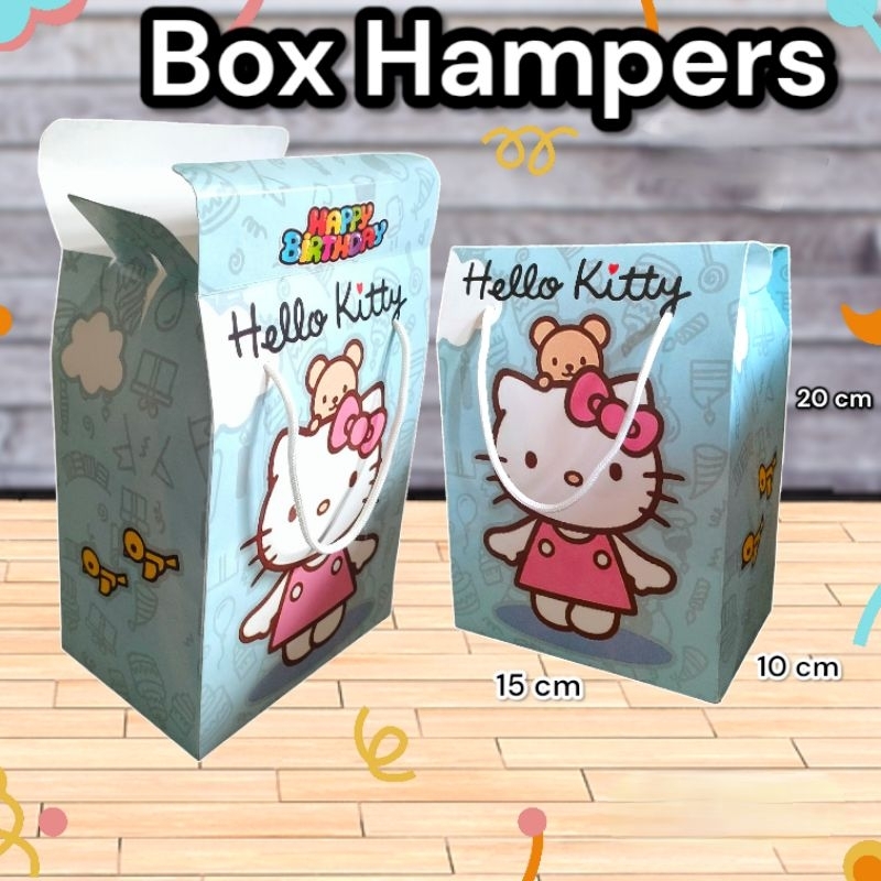 

Box Souvenir | Gift | Birthday Motif Hello Kitty Satuan Ukuran 15×10×20 cm