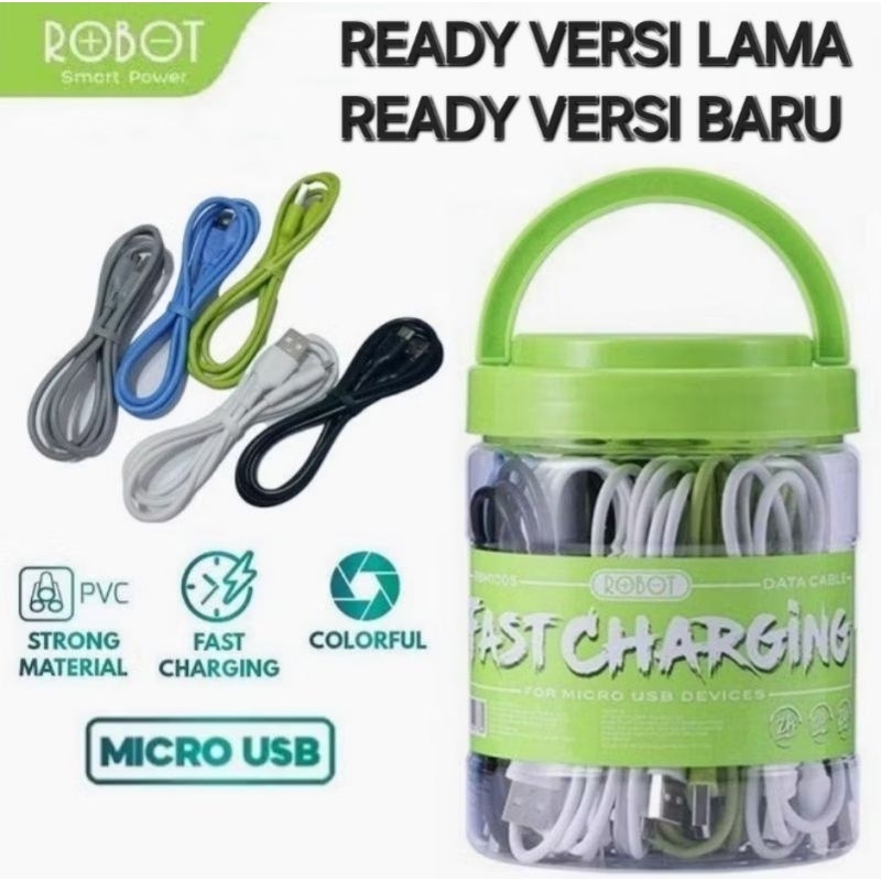 Kabel Data Robot RBM100S RBC100S RGM100 RGC100 MICRO TYPE C ( 1 Toples Isi 20 Pcs )