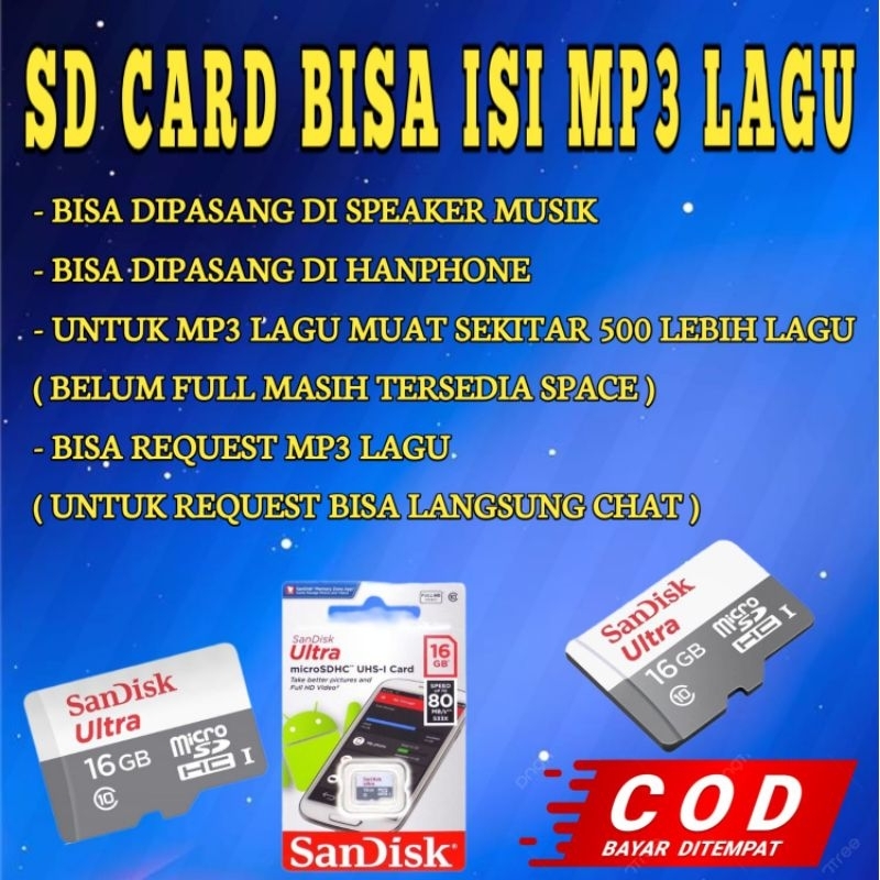 FREE LAGUNYA-MEMORY CARD SD 16GB-KARTU MEMORY PLUS ISI LAGU-MEMORI YANG SUDAH DI ISI LAGU-MEMORI ISI
