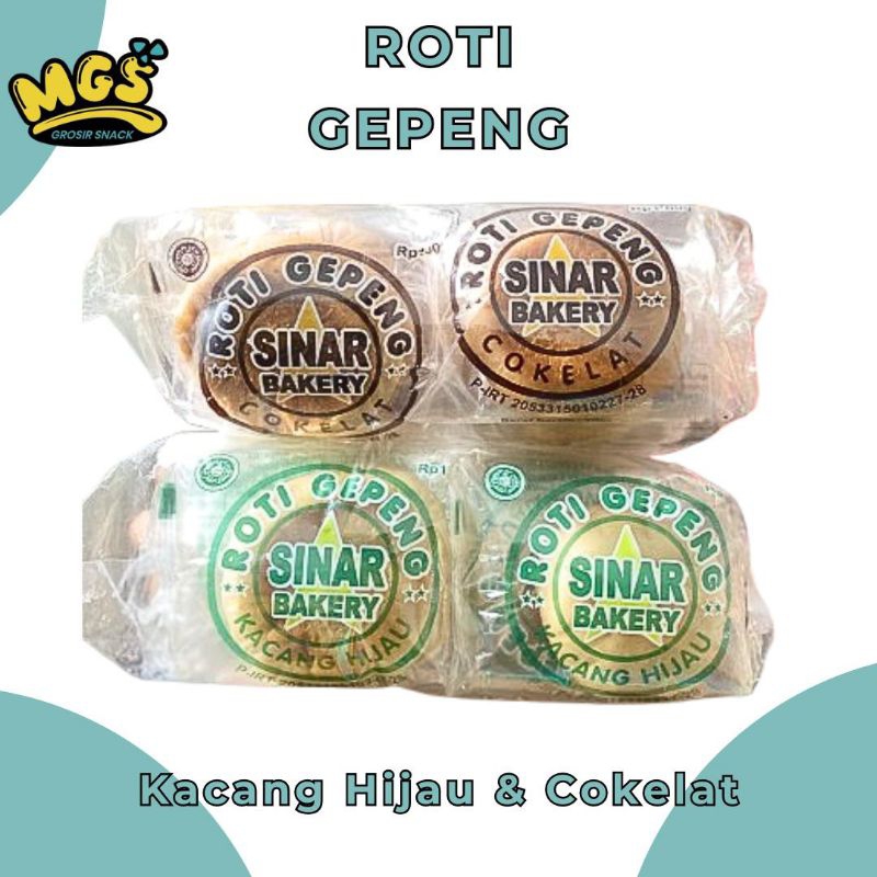 

roti gepeng kacang ijo & coklat 1 pack Isi 10