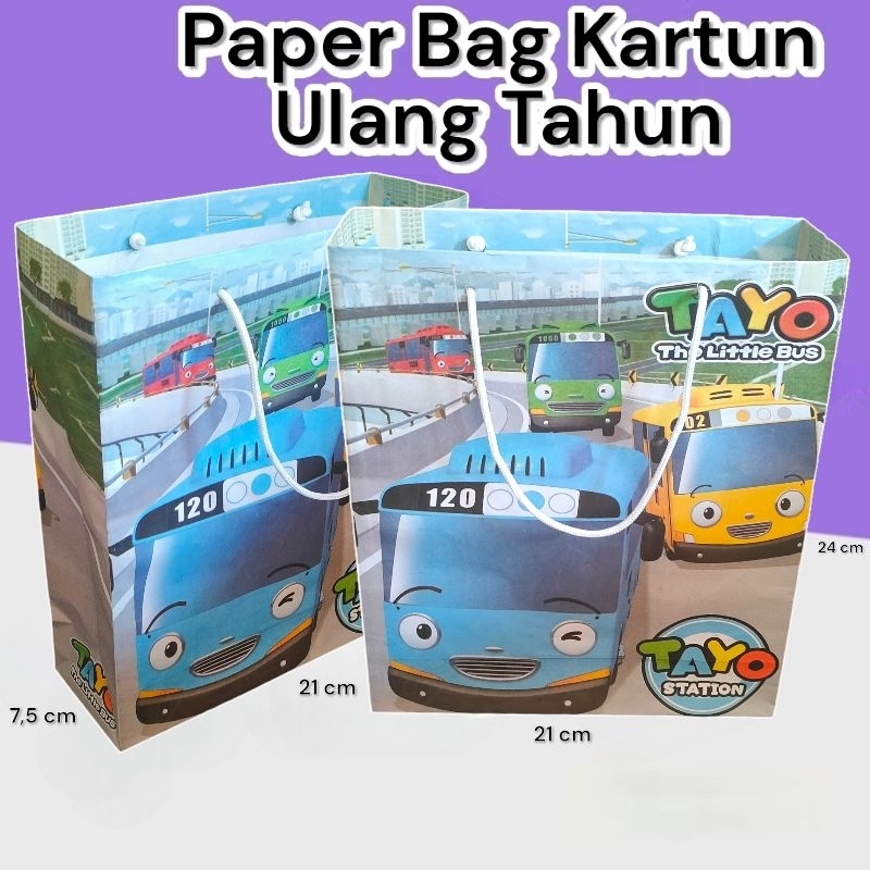 

Paper Bag Tayo Little Bus Isi 12 pcs (Bisa custom gambar/nama toko)