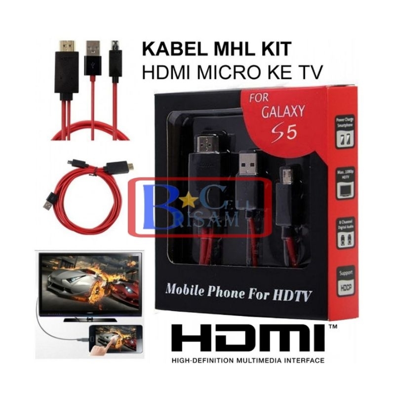 Kabel MHL converter micro USB to HDMI kabel for hp android ke TV HDMI - MHL MICRO USB