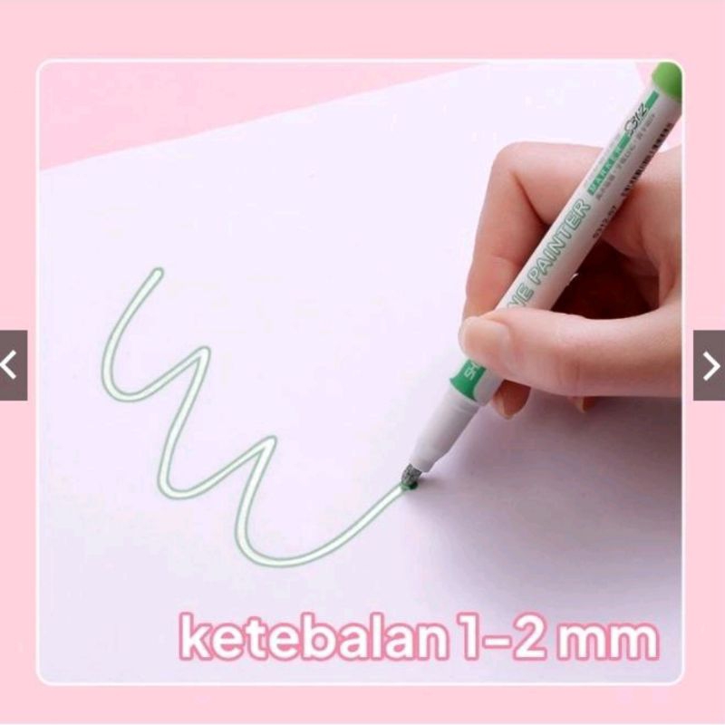 

Spidol Tinta Silver Dengan Outline Berwarna 12 Pcs | Untuk Melukis/Ilustrasi/DIY