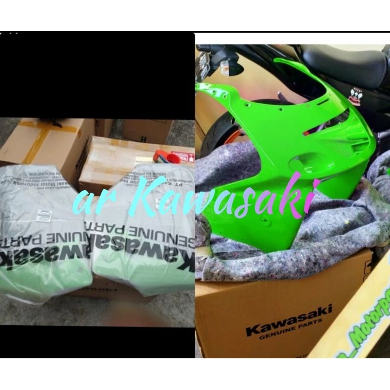 fairing atas bawah ninja rr old se hijau original