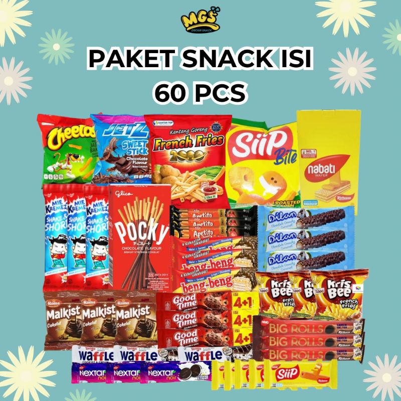 

paket jajanan snack kardus murah isi 60pcs