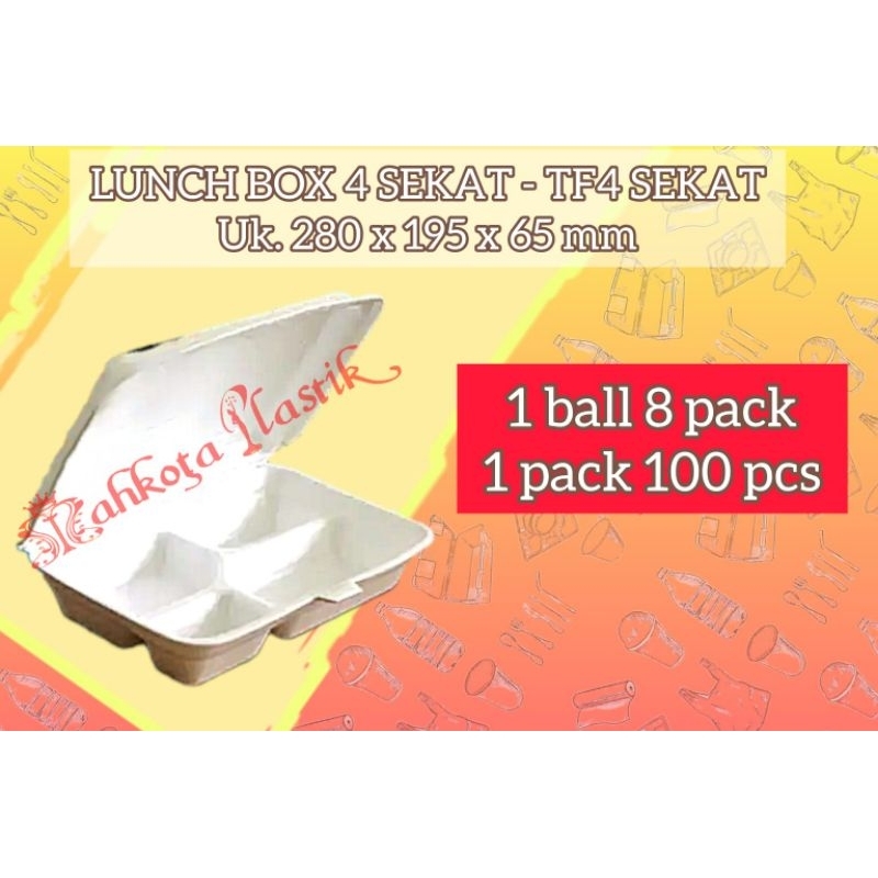 kotak makan/tray makanan/Foam KCS 4 Sekat