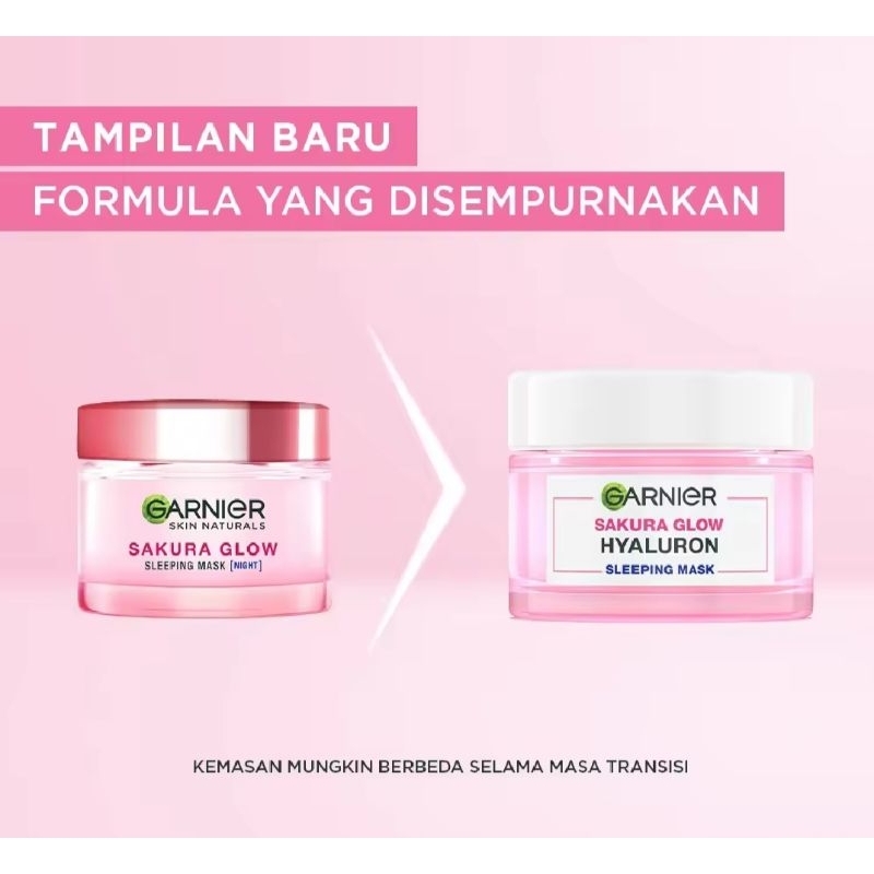 Garnier Sakura Glow Cream Siang Spf 30 Cream Malam Bright Complete Cream Siang -Malam 50ml