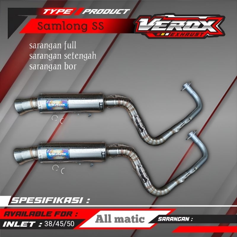 Knalpot samlong fullsysteem vario125 150 aerox new old nmax new old pcx adv mio verox original
