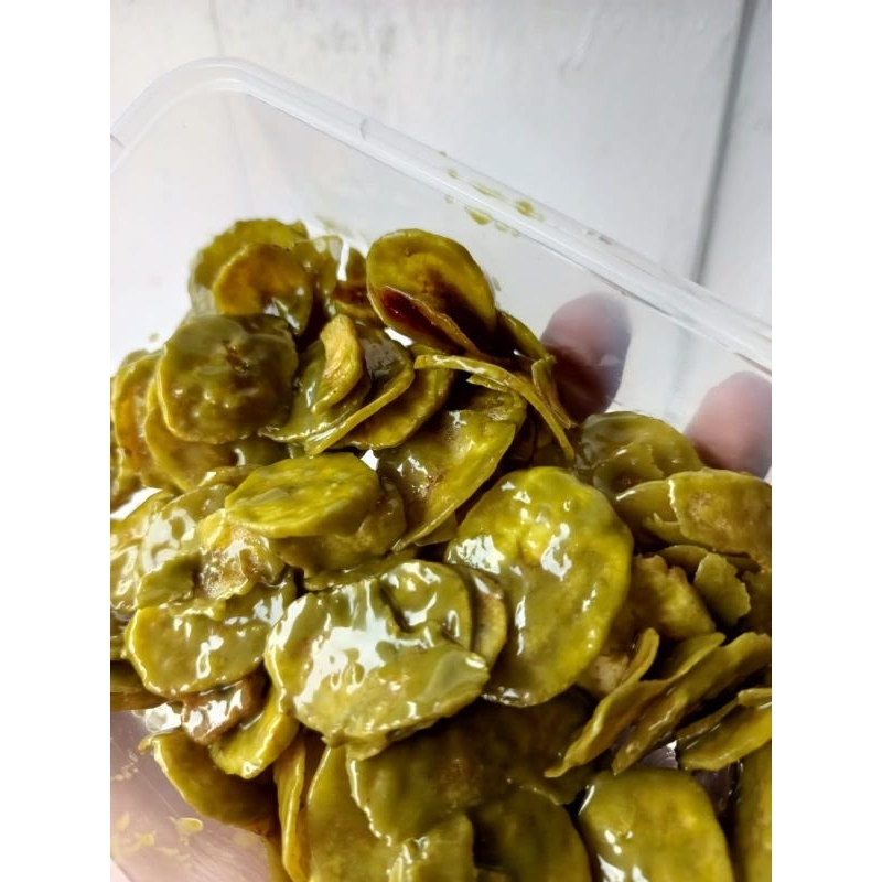 

Keripik Pisang Macha Kriuk Manis Dimulut Penghilang stres