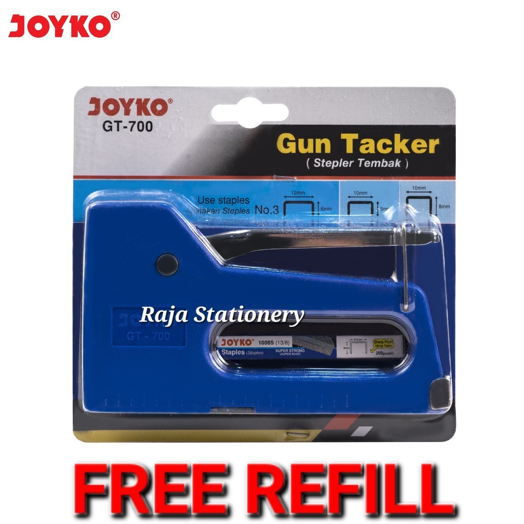 

Joyko Gun Tacker Stapler Tembak Stepler Tembak Staples Steples Hekter Alat Klip No3 Tukang Kayu GT7 KODE X8O5
