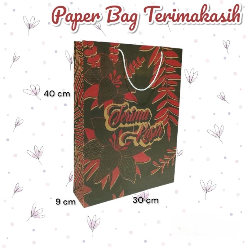

Paper Bag Souvernir Terima Kasih Jumbo XL Lusinan isi 12 pcs Ukuran 30×40 cm