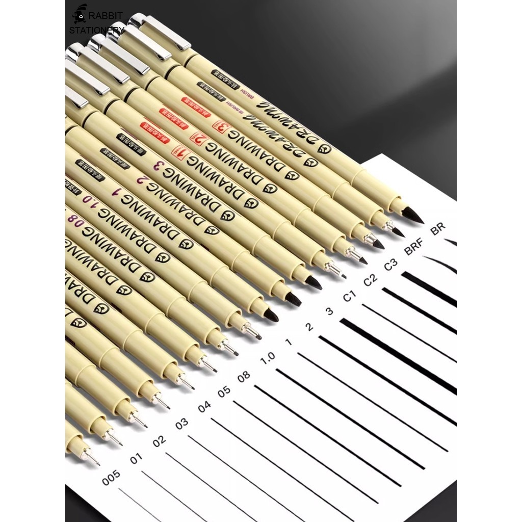 

PIGMA MICRON DRAWING PEN BLACK INK Brush Pen Soft Tip - Art Markers Hard Tip/soft tip marker for art drawing -Rabbit Stationery