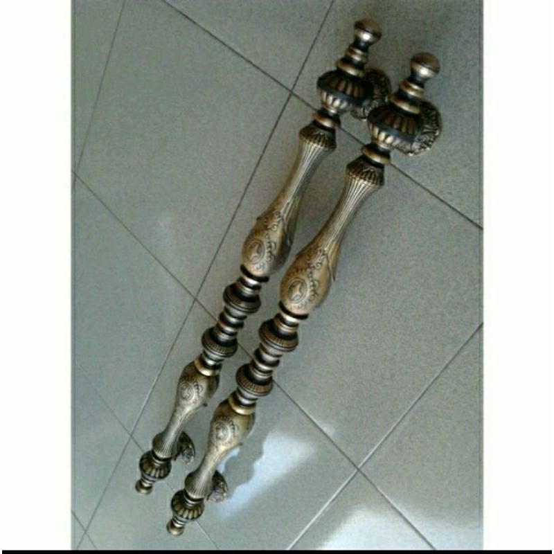 handle pintu 100% kuningan finishing tambras antik